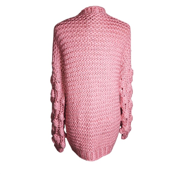 NWT Hayden Los Angeles Chunky Textured Blush Pink Cardigan Sweater Small - Picture 3 of 10